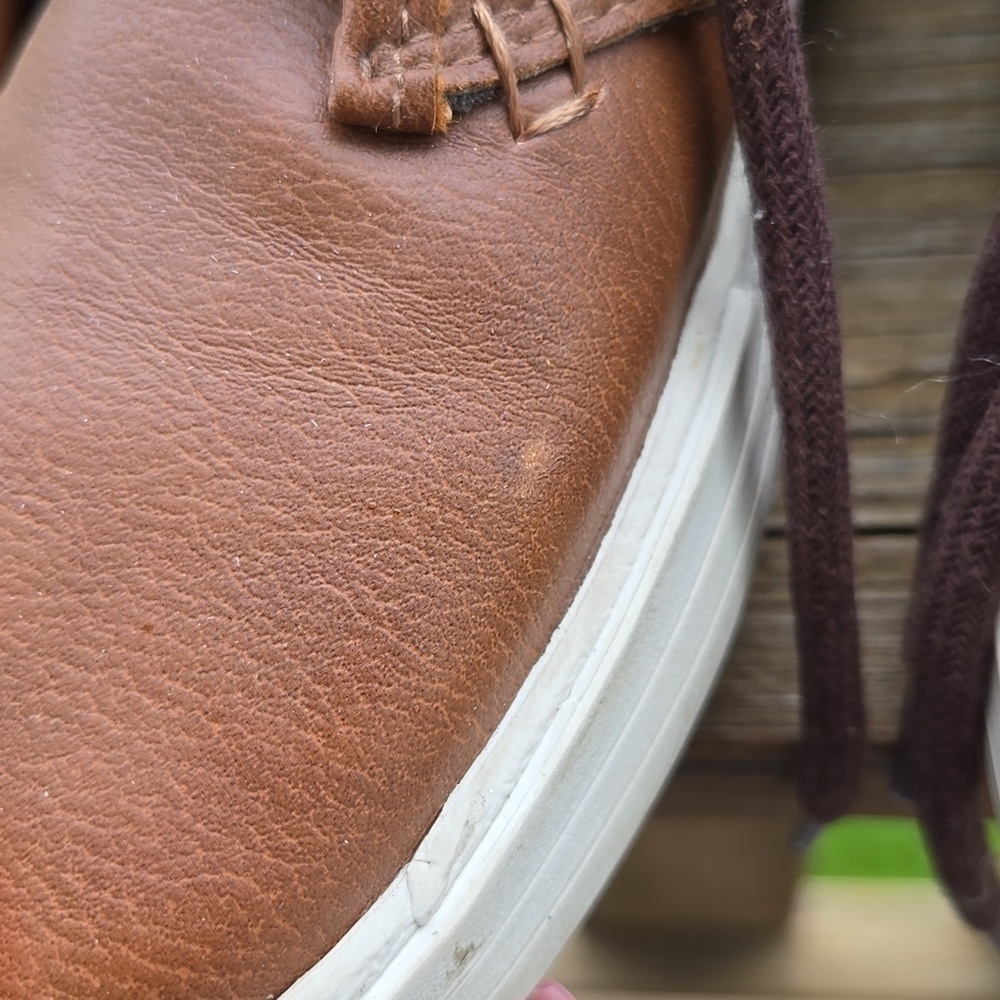NAUTICA Mens Youth Sz 4 Brown Faux Leather Breakwater Ankle Chukka Lace Up UC - Picture 9 of 9